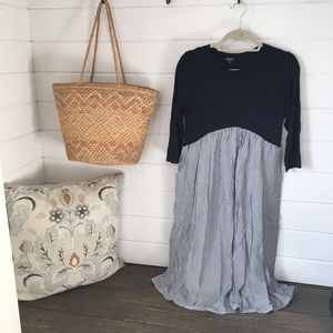 NWOT Navy and Pinstripe Roolee Dress